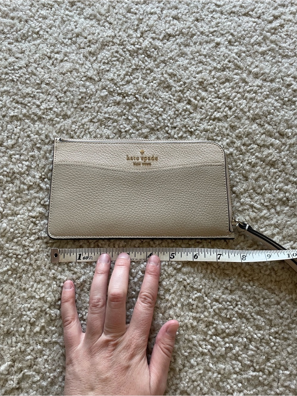 Kate Spade Cream Pebbled Leather Wristlet View 4